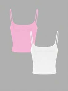 Vaclyn Women's Solid Color Ruched Fitted Casual Camisole - Multicolor - View 2