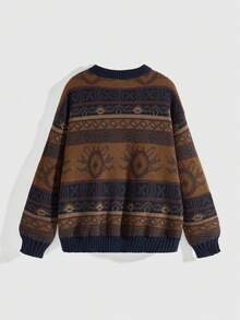 ROMWE Fairycore Plus Size Women Hippie Style Loose Fit Pullover Sweater - Orange - View 2