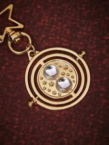 HARRY POTTER X SHEIN 1件装 时尚女士流行卡通元素情侣钥匙扣，全新跨境设计，奢华小众，极具时尚感 - 金色 - 查看 3