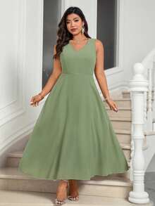 Bellastra 加大码新娘/新郎母亲礼服（带披肩）和婚礼宾客服装 - 綠色 - 查看 3