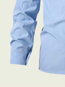 SHEIN Mirajuku 男童休闲百搭假日粉色衬衫，袖口可调节，适合各种场合、学校和日常穿着