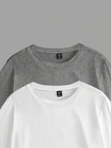 EMERY ROSE 女士灰白两件套圆领长袖T恤，休闲百搭，适合秋冬季穿着 - 彩色 - 查看 5