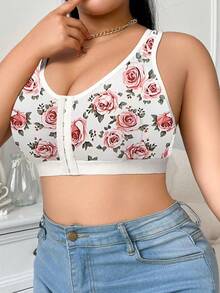 DesireSculpt 1件装前扣式加大码无钢圈文胸 - 彩色 - 查看 3