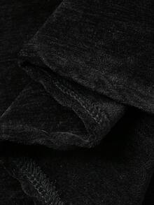 DAZY 1 Set Women's Off-Shoulder Top & Unique Embellished Skirt, French Elegant Style - Black - View 8