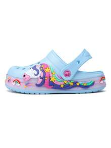 GETAC Sandalias chanclas luz LED de verano niño comodos para deporte y playa diseño unicornio dormido - Celeste - Ver 7