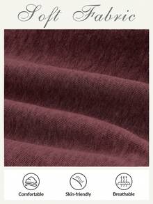 SHEIN MOD Women Asymmetrical Neck Grey 2 In 1 Sweatshirt In Fall/Winter - Burgundy - View 4