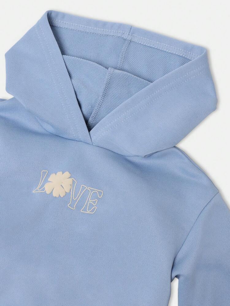 Hooded Sweatshirt With Love Print And Matching Joggers