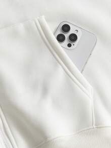 SWAVVY Men's Casual Zip-Up Hoodie Sweatshirt With Screen Print, Loose Fit, Spring/Autumn - Light Yellow - View 7