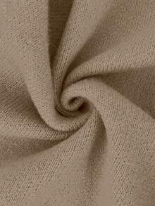 Franclia 女士优雅纯色罗纹高领修身长袖拉链上衣搭配弹力腰显瘦喇叭腿针织衫两件套，冬季 - 卡其色 - 查看 5