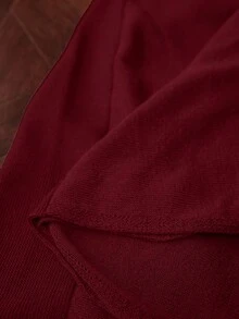 ZEYLAH Váy suông cổ chữ V viền đuôi cá thanh lịch, màu ombre, thu/đông - Màu Đỏ Sâu - Xem 9