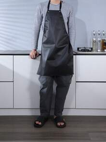 SHEIN 1 件装 PVC 防水防油塑料围裙，洗碗时保持清洁干燥，厨房烹饪实验室工作屠夫狗美容清洁鱼中性水清洁黑光半透明，厨房、浴室、家庭、家居用品 - 黑色半透明 - 查看 15