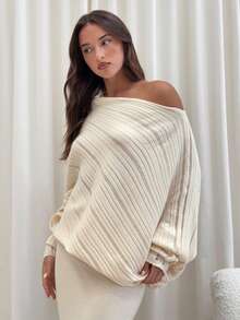 Aloruh 两件套 女士杏色休闲针织宽松毛衣+长款针织裙，秋冬款 - 杏色 - 查看 9