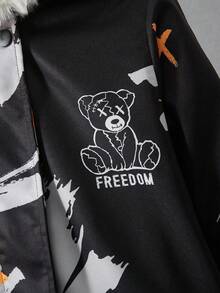 Fantacosmos 男童加厚保暖字母熊印花内衬外套