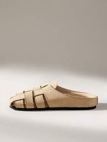 Solecia 女士休闲百搭通勤编织平底鞋 - 杏色 - 查看 3