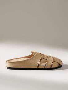 Solecia 女士休闲百搭通勤编织平底鞋 - 杏色 - 查看 6