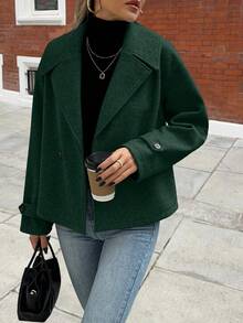 Easura Áo khoác Urban Vintage cỡ lớn, Thu/Đông - Màu xanh lá cây đậm - Xem 4