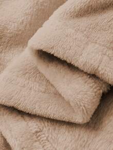 DAZY Women's Long Plush Fluffy Lace Ruffle Hem Patchwork Bathrobe, Winter - Apricot - View 7