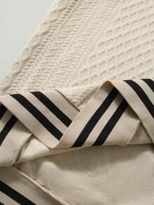 Manfinity Homme Men's Striped Button Half-Placket Long Sleeve Sweatshirt And Drawstring Waist Pants Casual Suit Mens Knitted Set Men Casual Top And Bottom Set Men 2 Piece Set Men 2 Piece Set Spring Fall Mens Casual Sets Old Money,Daily Leisure, Weekend Trips, Outdoor Activities, Travel Expeditions, Relaxed Work Environments Or Semi-Formal Occasions, Boyfriend/Husband Gift, Anniversary /Birthday Gift Party Christmas New Years Wedding