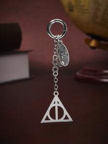 HARRY POTTER X SHEIN Deathly Hallows Metal Pendant, Creative Pendant For Gift Giving - Silver - View 1