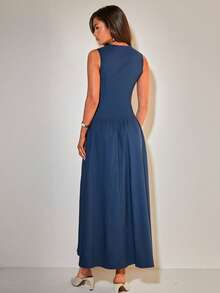 COSMINA Women's Elegant Sleeveless Ruched Dress, Versatile For Party, Commute And Everyday Wear, All Season