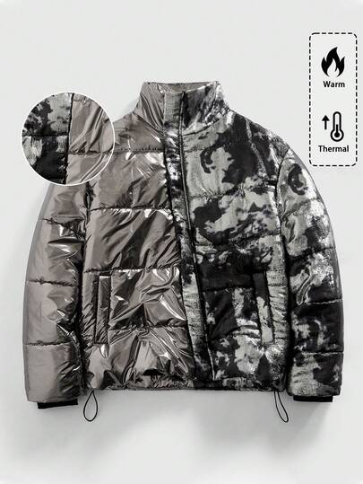 Street Life Men's Avant Fashionable Functional Glossy Patchwork Jacket, Winter