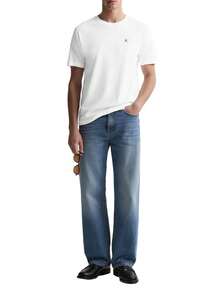 Calvin Klein Badge Men's Short Sleeve T-Shirt White - BRIGHT WHITE - View 3