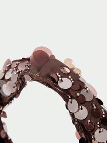 SHECARRY Ladies, Women Top Handle Bags,Sequins, Beads,Brown,Fashionable, Elegant , Simple, Personalized, Versatile, Classic, For Cocktail Party, Party, Prom, Club, Date, Birthday, Evening, Date Nigh, Banquet - Coffee Brown - View 5