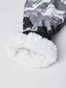 Vacaura 青少年男童休闲时尚黑白灰雪花字母数码印花连帽保暖外套，宽松版型，舒适百搭，适合秋季、春季、冬季日常穿着、通勤、户外、运动、上学、街头风、派对、摄影等场合。 - 彩色 - 查看 4