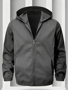 Vacaura Teens/Young Men's Casual Loose Fit Pullover Hoodie Jacket, Versatile Black, Suitable For Spring, Autumn