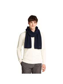 Calvin Klein Classic Cotton Rib Men's Scarf Navy Blue - Navy - View 3