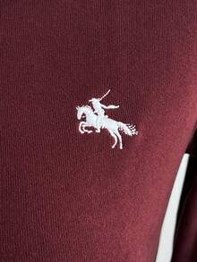 Elamini Women's Hooded Zip-Up Embroidered Fitted Long Sleeve Jacket - Burgundy - View 7