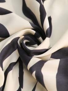 Brillora Váy yếm xếp ly in họa tiết cây xanh dành cho nữ đi nghỉ mát - Màu be - Xem 7