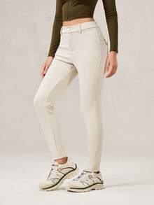 OutZeal 女士柔软保暖保暖内衬口袋户外打底裤，适合徒步露营，秋冬季穿着 - 杏色 - 查看 7