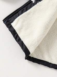 Tween Boys' Casual Fashionable Ink Mountain Letter Graphic Hooded Jacket, Versatile For Autumn/Winter Daily Wear - Multicolor - View 7