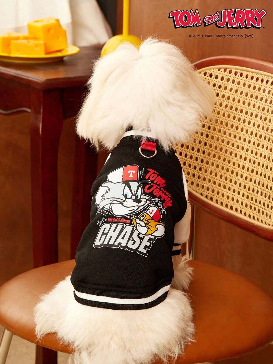 TOM & JERRY X PETSIN 1PC Pet Sweaters In Black - Black - View 1