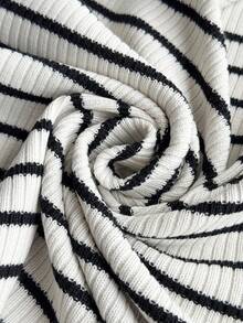 Comfortcana 大码女式休闲条纹系带前结宽松开衫，秋冬条纹针织上衣女式夏季上衣 - 彩色 - 查看 8