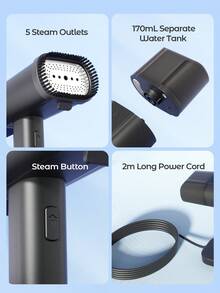 Teckwe Powerful Handheld Fabric Steamer, Garment Steamer 2-In-1 Ironing & Wrinkle Remover, Lightweight For Home, Office And Travel-EU Plug - EU C Type Plug(220-240V) - View 6