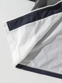 Vacaura 2 件套休闲青少年男孩拼色字母印花连帽夹克和松紧腰慢跑裤，宽松版型，适合日常穿着、通勤、户外、运动、学校、街头服饰、派对，适合秋季、春季、冬季 - 彩色 - 查看 7