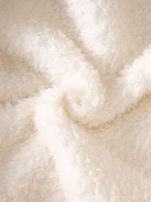 SHEIN Newborn Baby Cute Cartoon Romper, Infant Winter Jumpsuit Playsuit, Stylish Hooded Cotton Outerwear - Khaki - View 4