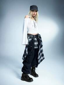 时尚通勤铆钉链条装饰粗跟踝靴 - 黑色 - 查看 6