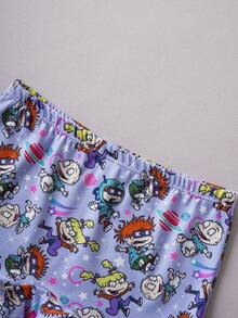Nick 90s | SHEIN Tween Girl Cartoon Graphic Camisole And Elastic Waist Shorts Underwear Set