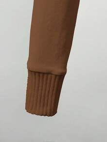 Franclia Top tricoté à col surdimensionné blanc élégant, pull tricoté à col châle unique pour l'automne/l'hiver, associé à un t-shirt col roulé élastique - Taupe - Voir 3