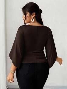 Elenzga Áo thun nam phong cách Pháp thường ngày thắt eo cỡ lớn đa năng - Cà phê nâu - Xem 6