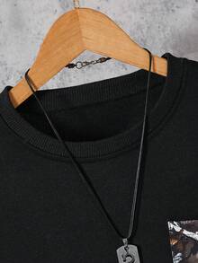 SHEIN Vacaura 男童迷彩街头风连帽衫和工装裤两件套休闲套装，适合春、秋、冬季穿着。 - 彩色 - 查看 5