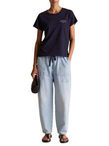 Tommy Hilfiger Women's Short Sleeve T-Shirt Navy Blue - Blue - View 3