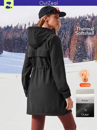 OutZeal 女士冬季保暖户外夹克 圣诞套装 滑雪露营 保暖内衬 防水 抽绳腰带 带口袋