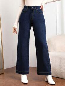 EMERY ROSE Große Größen Einfarbige Lässig Jeans