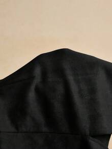 Poéselle Women's Solid Color Casual Versatile Loose For Daily Wear Black Mini Black Mini Skort - Black - View 9