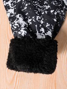 SHEIN Vacaura Tween Boy Outdoor Casual Fashionable Camouflage Hooded Jacket With Thermal Lining, Autumn/Winter - Black - View 6