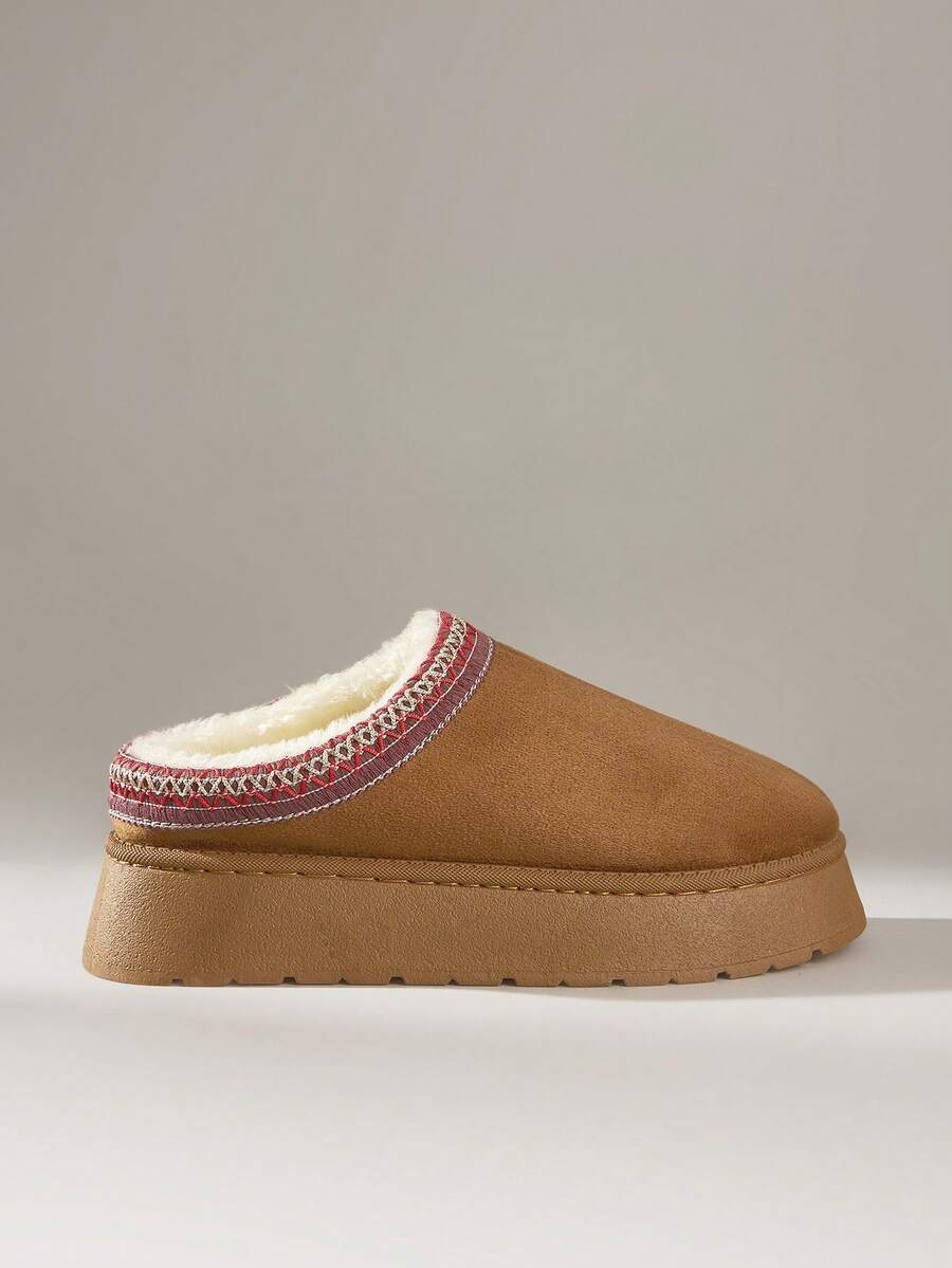 Solecia 女士休闲厚底雪地靴，冬季 - 卡其色 - 查看 1